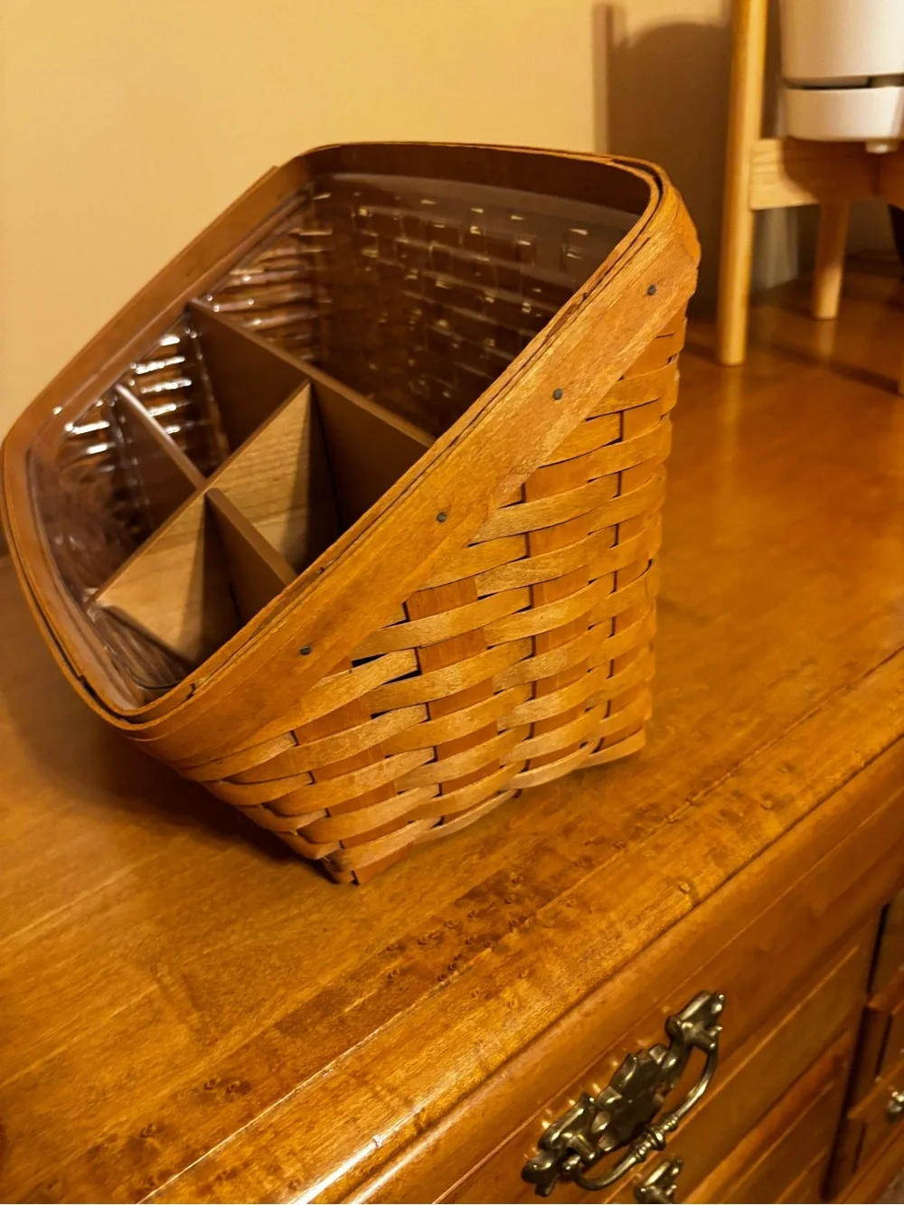 Longaberger Large Desktop Basket with Wooden Divider